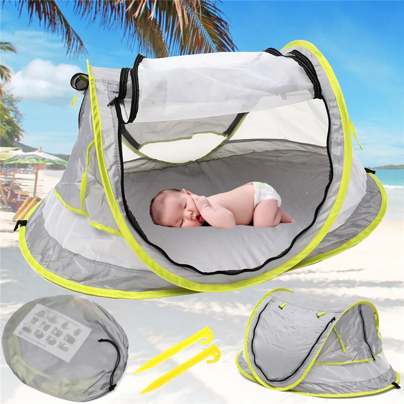 

Baby Travel Bed Toy Tent Portable Baby Beach Tent UPF 50+ Sun Shelter Folding Outdoor Chid Travel Bed Mosquito Net Toy New