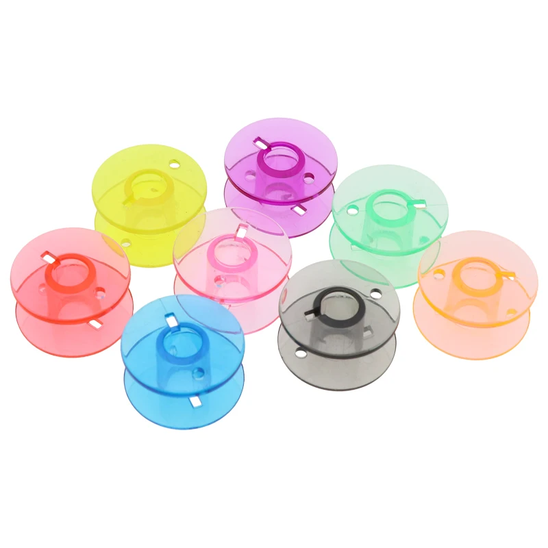 

10 PCS Empty Bobbins Sewing Machine Spools Colorful Plastic Case Storage Box for Sewing Machine singer brother toyata