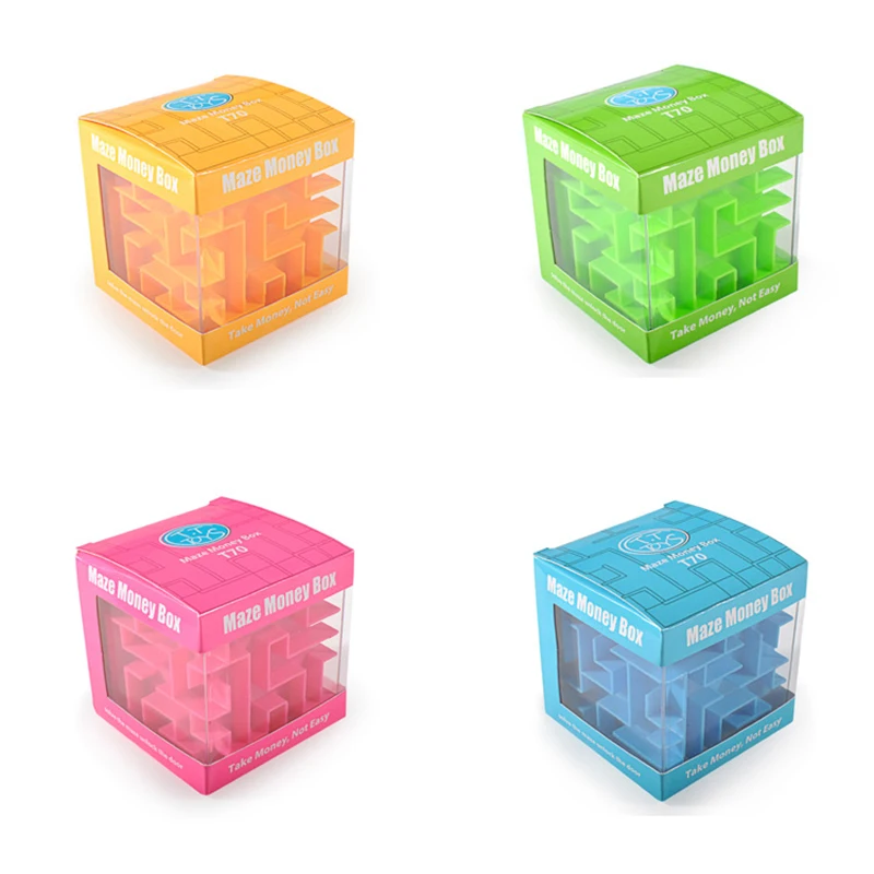 Копилка Лабиринт банк валюта 3D вращающийся куб коробка интеллект игрушки трехмерный лабиринт