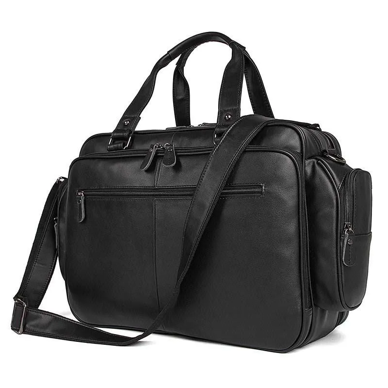 

2019 Men Casual Briefcase Business Shoulder Genuine Leather Messenger Bags 17 inch Computer Laptop Handbag Men's Travel Bags