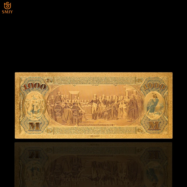 1875 미국 기념품 금 지폐 1000 달러