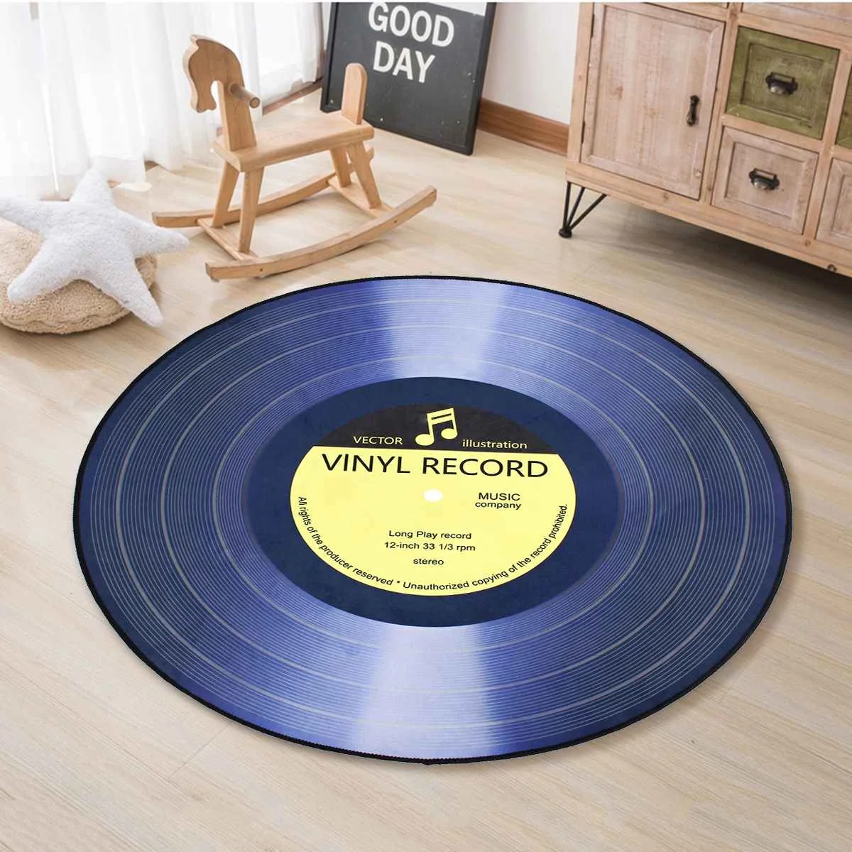 

4 sizes Round Carpet Rugs floor mat 3D Vinyl Record Printed Carpets Bedroom Kids Room Chair Home Decor Living Room Anti slip