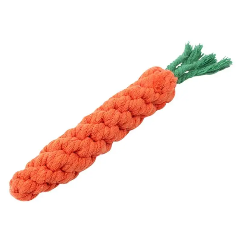 

1pc Pet Chew Squeaker Carrot Knitting Toy Dogs Cotton Bite Resistant Teeth Clean Toys Outdoor Fun Training Transer Pet Supply