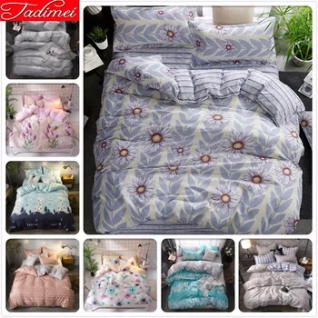 

Flower Pattern Duvet Cover 3/4 Pcs Bedding Set Adult Soft Cotton Bed Linen Single Full Queen King Size 180x220 200x230 220x240cm