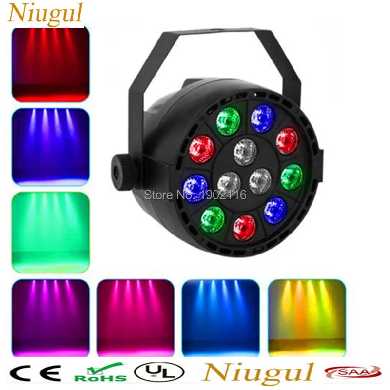 DMX LED Flat Par Light /12X3W светильник/проектор RGBW вечерние DJ сцсветильник ческий эффект