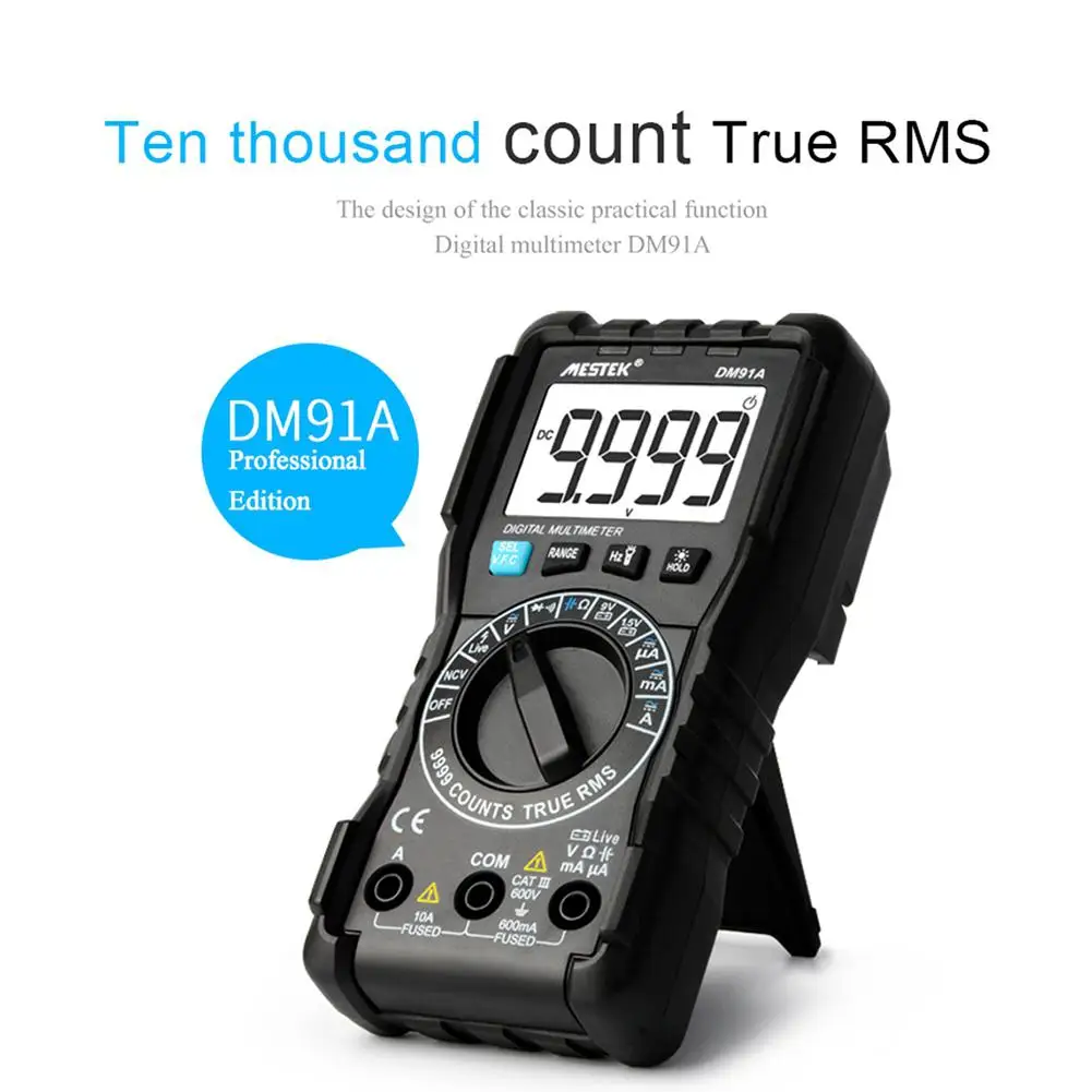 Adeeing DM91A мини цифровой мультиметр 9999 отсчетов Автоматический диапазон тестер многометровый мультитестер