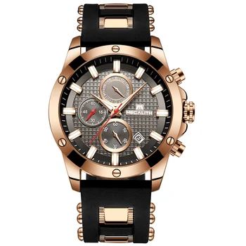 

MEGALITH Fashion Luxury Watches For Men Waterproof Chronograph Sport Watches Luminous Silicone Strap Wrist Watch Male Clock