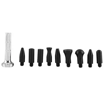 

10pcs Knock Down Tools Tap Down Pen with Rubber Heads Paintless Dent Repair Hand Tool Set Metal Pen Hand Tool Kit Paintless