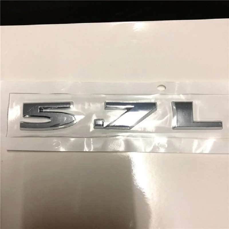 

NEW 3D Chrome Metal Silver 5.7L Sticker For VW GT CS V8 Engine Emblem Decal Badge Decoration Nameplate Fender Car styling