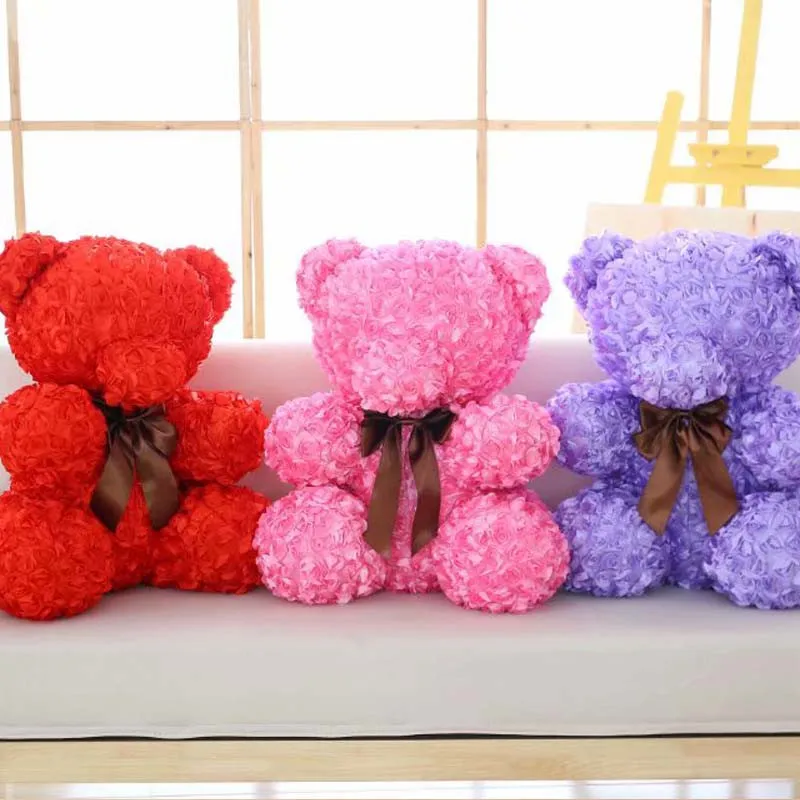 

60cm Rose Bear Plush Toy Rose Flower Stuffed Teddy Bear Dolls Valentines Day Gift Birthday Party Decor