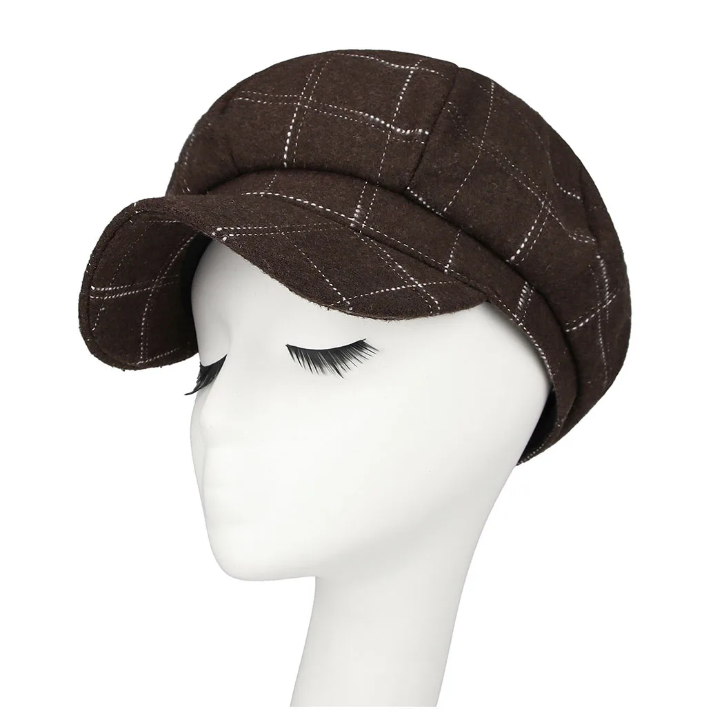 Женская Повседневная восьмиугольная кепка, винтажная модная клетчатая восьмиугольная кепка для зимы, хлопковые шапки Boina, осень, фирменная новинка, женская кепка s