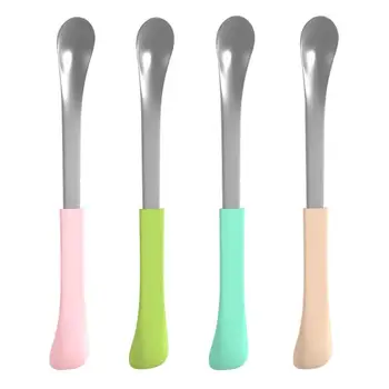 

Safe Baby Feeding Spoon Feeding Dishes Stainless Steel Silicone Double-end Safety Tableware Baby Feeding Tool for Infant Baby