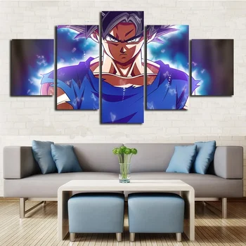 

Home Decor Pictures Prints Canvas 5 Piece Modular Dragon Ball Poster Anime Son Goku Kakarotto Living Room Decorative Wholesale