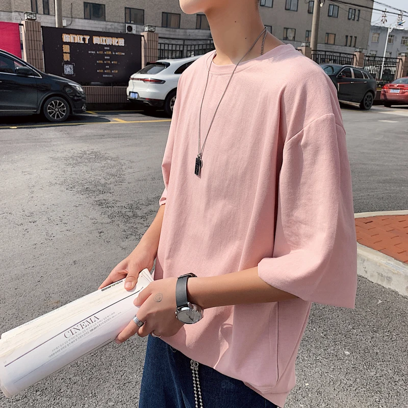 2019 New Round Neck Short Sleeve T Shirt Men Cotton White Color tshirt Summer Top Free Shipping