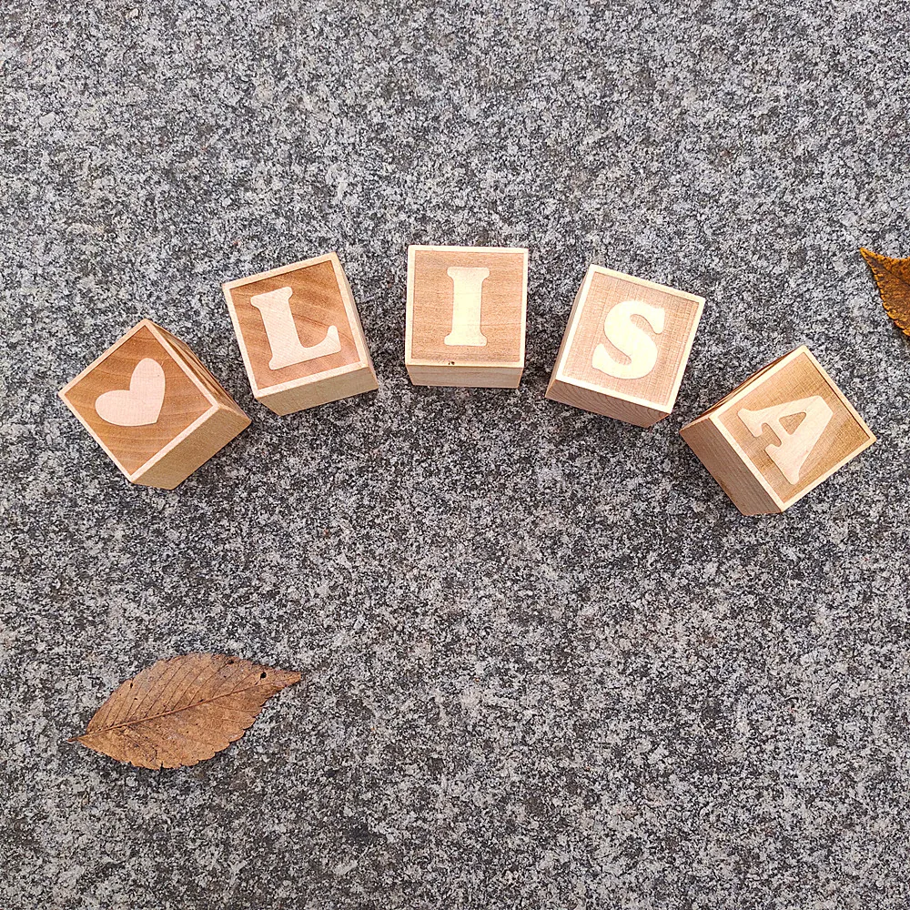 

1pcs Personalized Wooden Name Block Sets Natural Wood Toys Hardwood Letter Alphabet Blocks for Baby and Toddler Gender Reveal