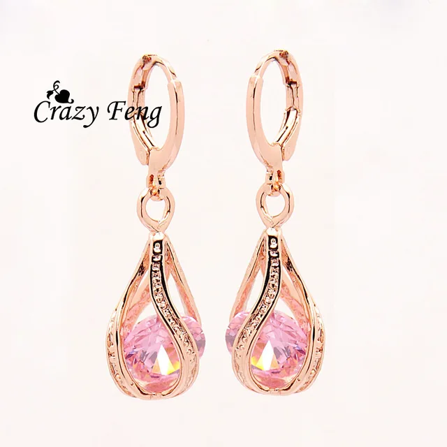 Free shipping New Fashion Women/Girl's Rose white/pink/purple/green CZ Pierced D Free shipping New Fashion Women/Girl's Rose white/pink/purple/green CZ Pierced D
