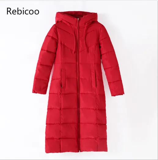 

Plus Size 6XL Women Winter Hooded Warm Coat Slim Cotton Padded Basic Jacket Female Medium-long Outwear casaco feminina 2019 New