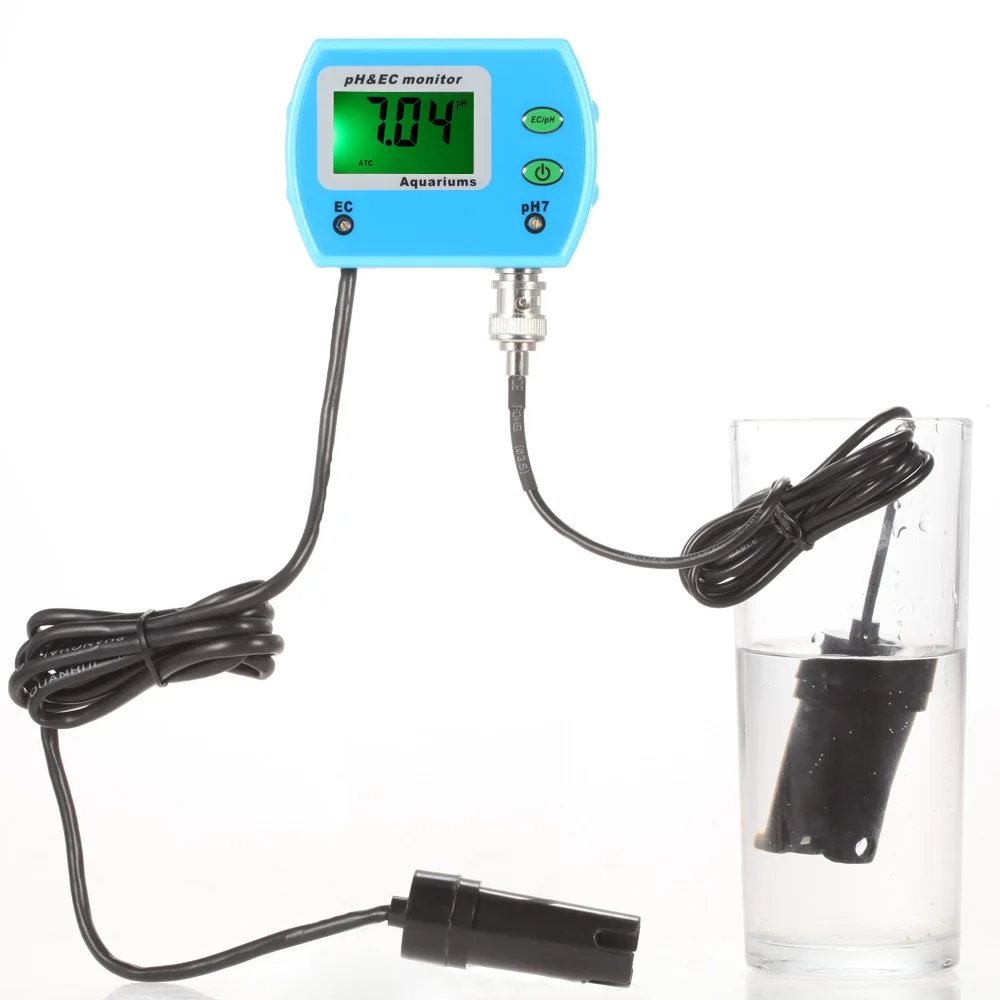 

Mini Professional 2 in 1 Multi-parameter Water Quality Tester Water Quality Monitor pH / EC Meter Acidometer Analysis Device