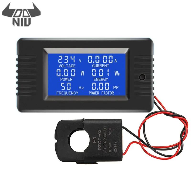 

DANIU Mini PZEM-022 Open and Close CT 100A AC Digital Display Power Monitor Meter Voltmeter Ammeter Frequency