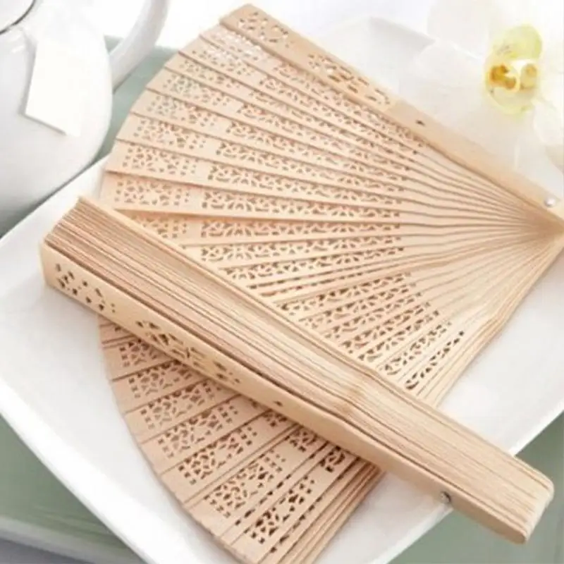 

Hand-made Wooden Folding Fan Hollow Wood Carving Craft Fan Aroma Floral Pattern Ladies Temperament Dance Performance Wooden Fan