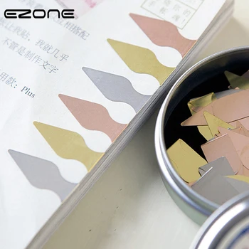 

EZONE 2PCS Mini Metal Bookmarks Gold /Silver/Rose Gold Triangle Retrieve Pages Bookmarks Creative Stationery Gift For Students
