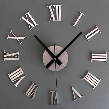 

High Quality Quartz Clock DIY Luxury 3D Wall Clock Large Size Acrylic Mirror Sticker Living Room Decoration Free Shipping