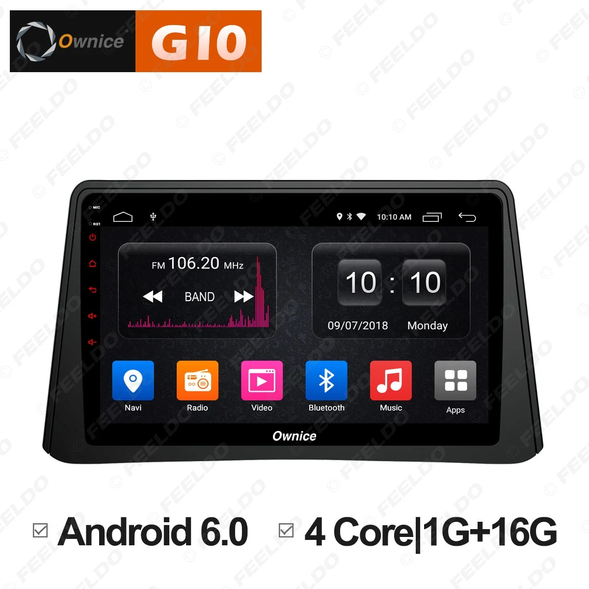 

FEELDO 9 " Android 6.0 4-Core/DDR3 1G/16G/Support 4G Dongle Car Media Player With GPS/FM/AM RDS Radio For ENCORE 2013-2015