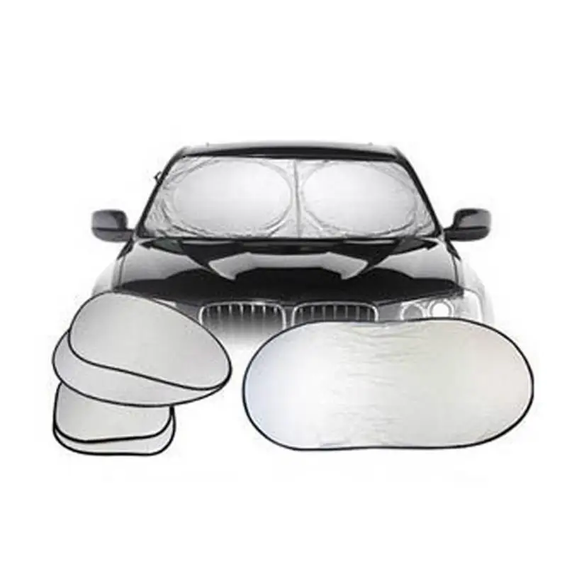 

6Pcs Reflective Folding Silvering Car Windshield Window Sun Shade Visor Shield Cover Suction Cup Car Sunshield Sunscreen Curtain