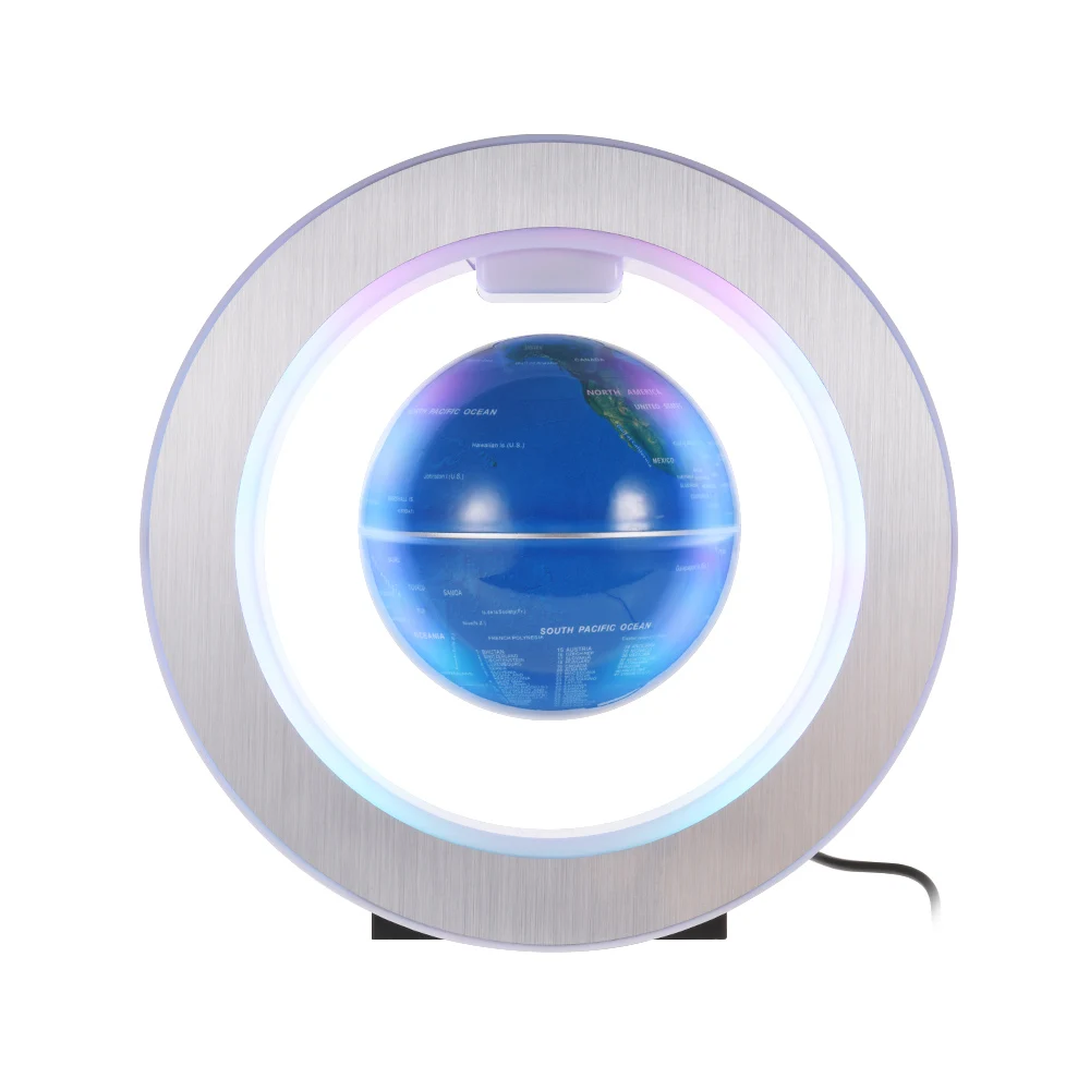 4-дюймовый Магнитный парящий в воздухе, светящийся Глобус, карта мира со светодиодная цветная подсветка круговой Форма основание для струйного принтера Desk украшения подарок для детей