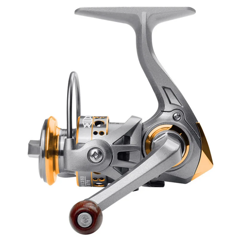 

LINNHUE Portable Mini Spinning Reel 12BB 5.2:1Left Hand Metal Spool Stainless Steel Ice Fishing Reels Mini Pesca