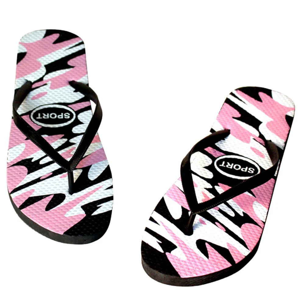 

New Fashion Camouflage Pattern Women Slippers Slip-On Flat Sandals Summer Comfortable Flip Flops Leisure Slippers