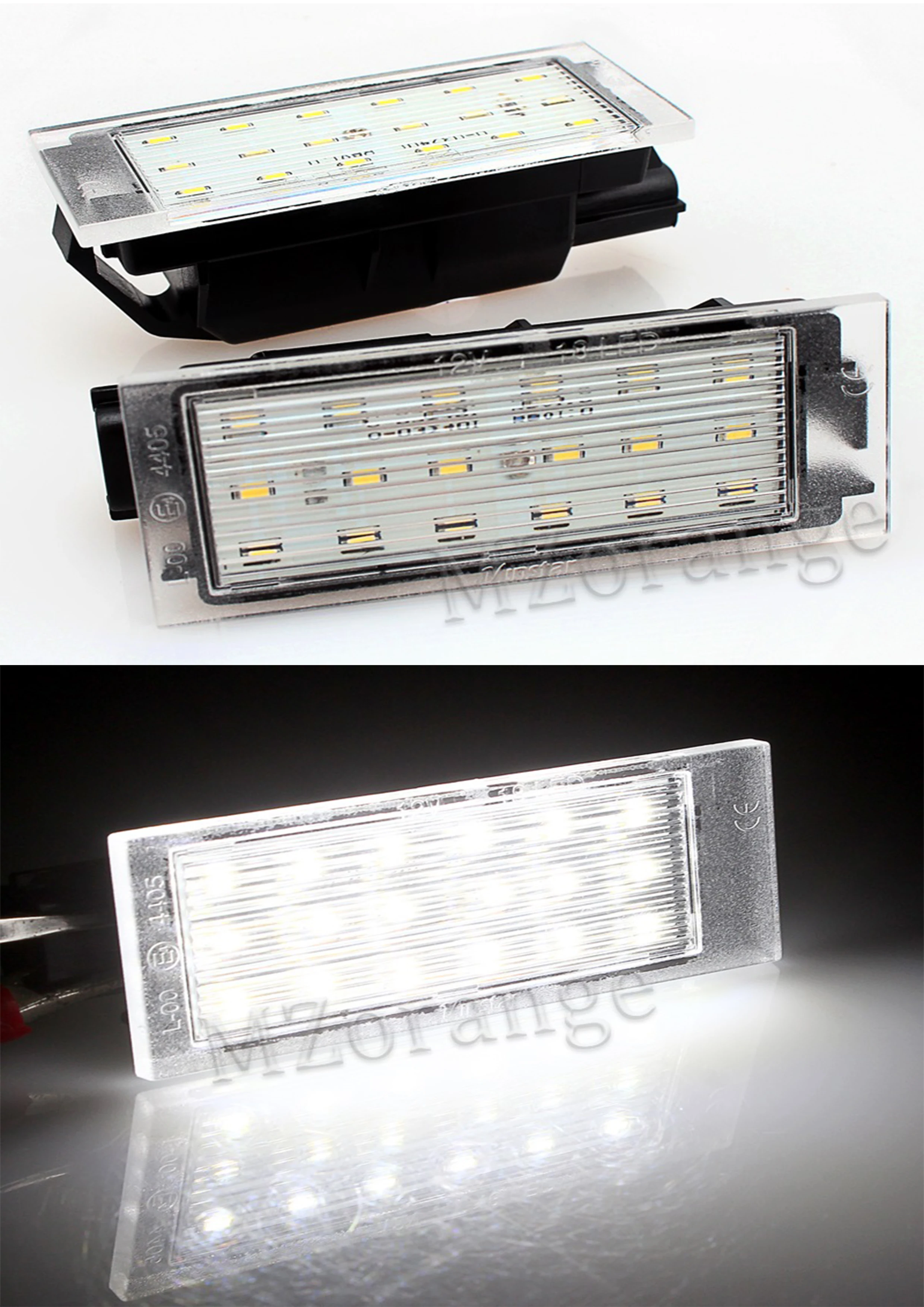 

Car Number License Plate Light For Renault Megane Clio Laguna 2 Megane 3 Twingo Master Vel Satis SMD3528 2 pcs Car LED light