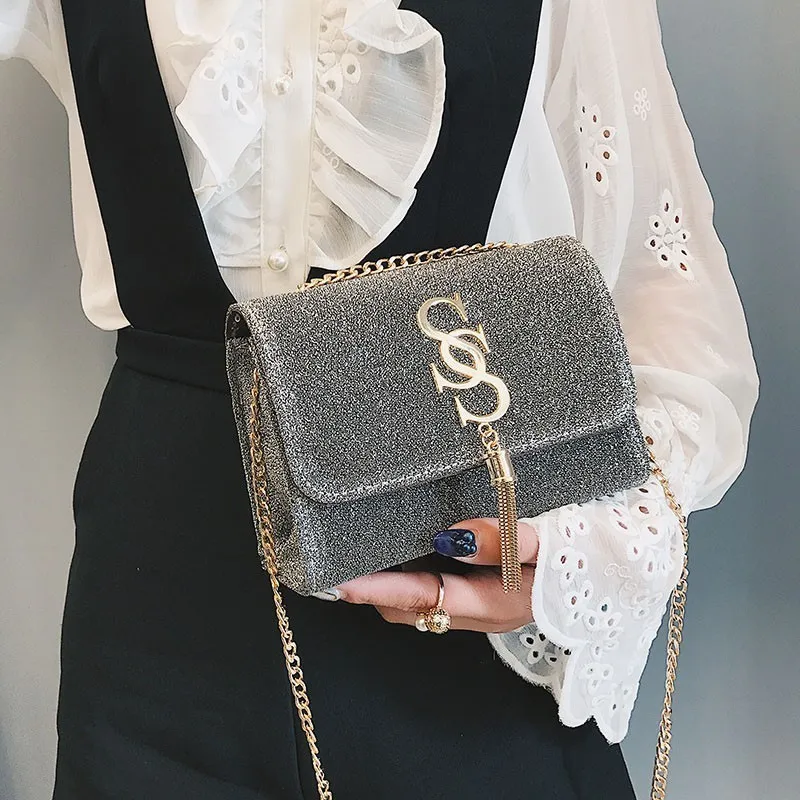 Women Glitter Handbag Shoulder Luxury Sparkling Party Evening Envelope