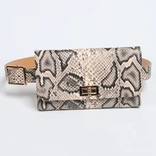 Поясная Сумка для женщин из змеиной кожи, поясная сумка из искусственной кожи, поясная сумка, поясная сумка, сумка для телефона, Маленькая женская сумка через плечо