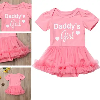 

Pudcoco Girl Jumpsuits 0-18M Girl Baby Rompers Newborn Girl Pink Princess Party Tutu Outfit