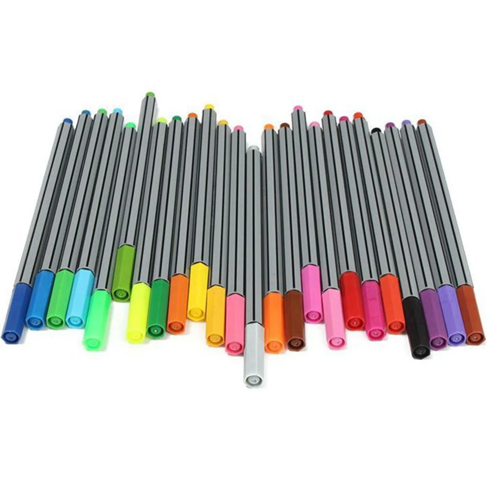

24 Colors 0.4mm Tip Sketch Marker School Office Fine Line Water Color Pen Drawing Stationery Smooth Art Supplies