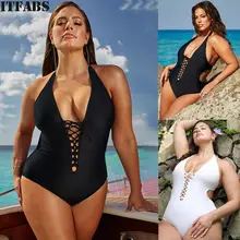 Hirigin до 5XL размера плюс женский купальник Сексуальный Бандаж пуш-ап мягкий цельный купальник женский купальный костюм Пляжная одежда