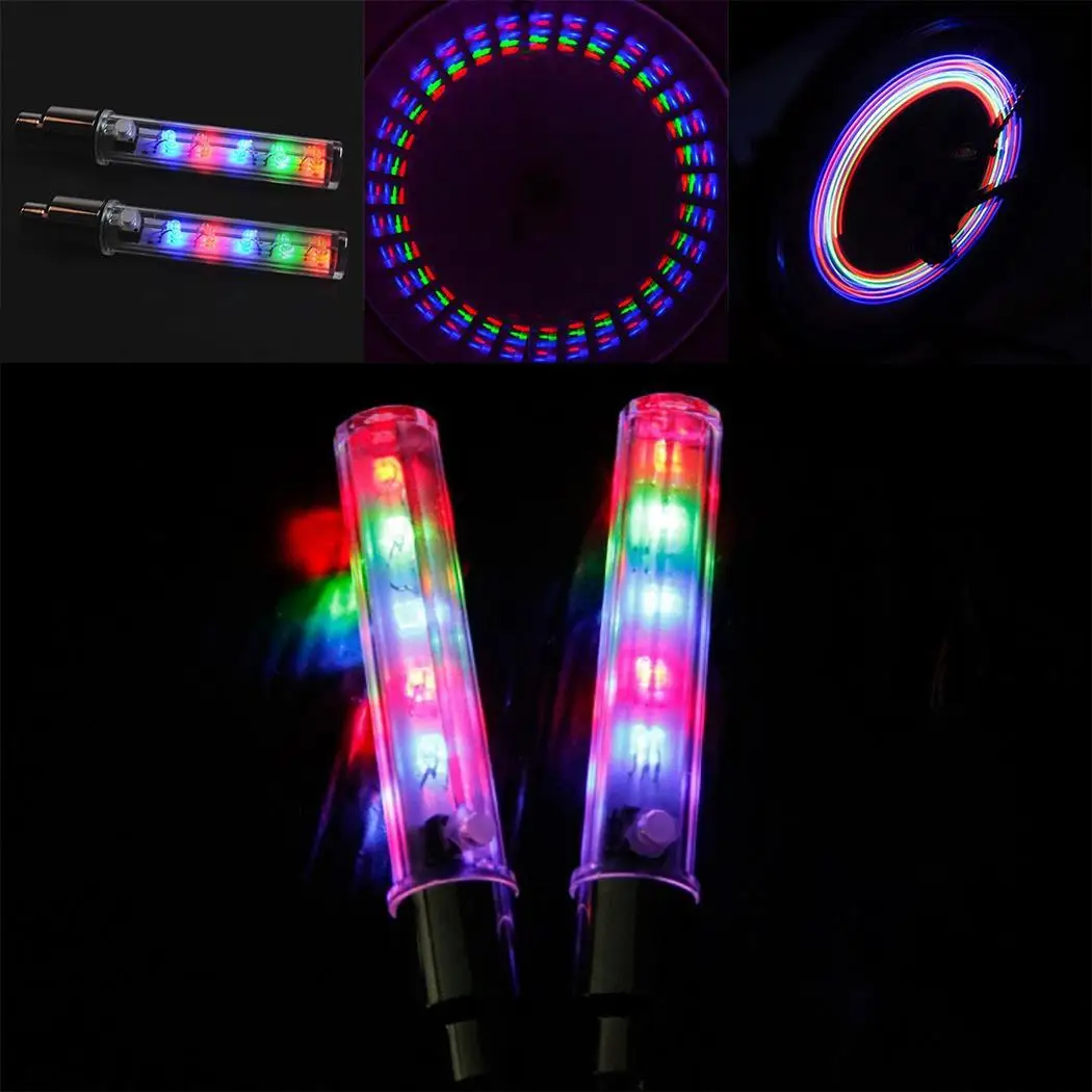 

3 Lights Waterproof Multicolor AG10 Bicycle Tube Tire Cap LEDs x Button Valve Batteries Caps Bicycle Light Decorative 5