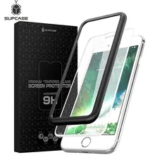 SUPCASE для iPhone 7/8 4,7 дюймов против царапин Премиум 3D изогнутые края Анти-ударное Закаленное стекло протектор экрана с направляющей рамкой