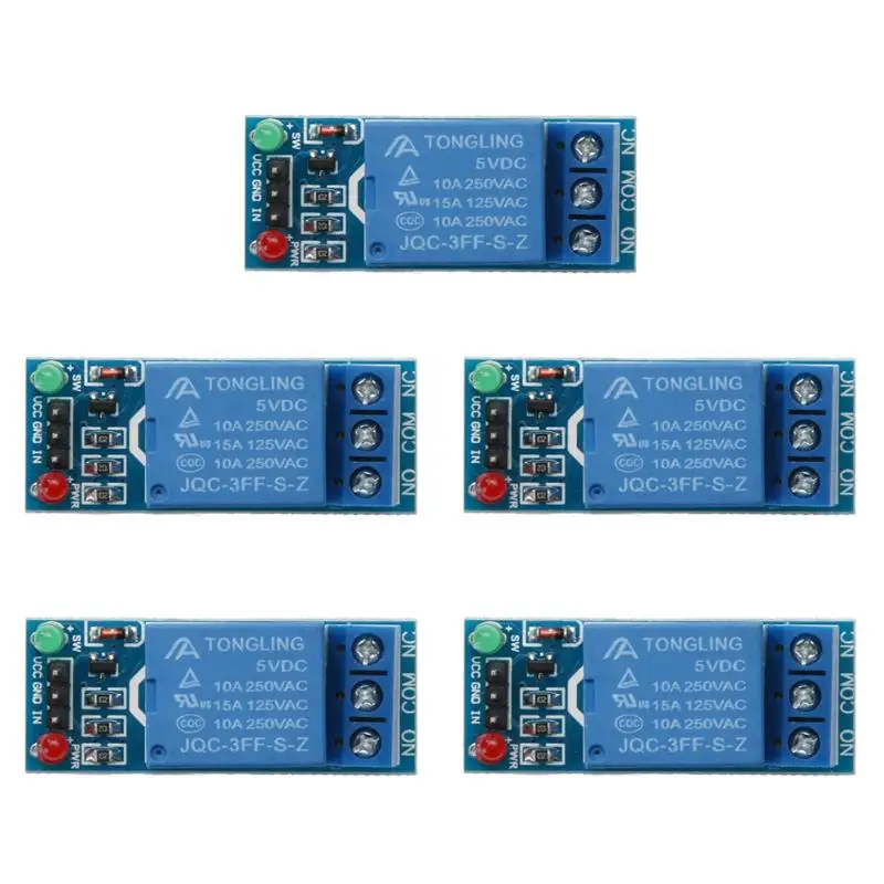 5 шт. 1 канал DC 5 В реле модуль для Arduino Raspberry Pi рулейный модуль