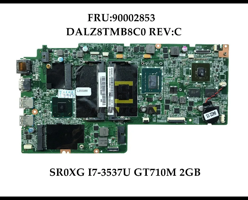 FRU:90002853 для Lenovo Ideapad U410 Материнская плата ноутбука DALZ8TMB8C0 REV:C SR0XG I7-3537U GT710M 2 Гб