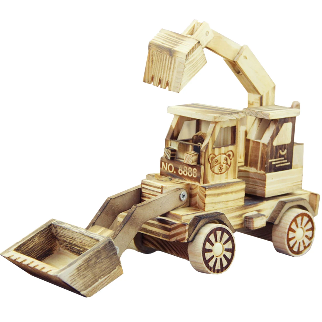 Деревянный Navvy бульдозер Инженерная модель автомобиля Дети Artware украшения игрушка для офис