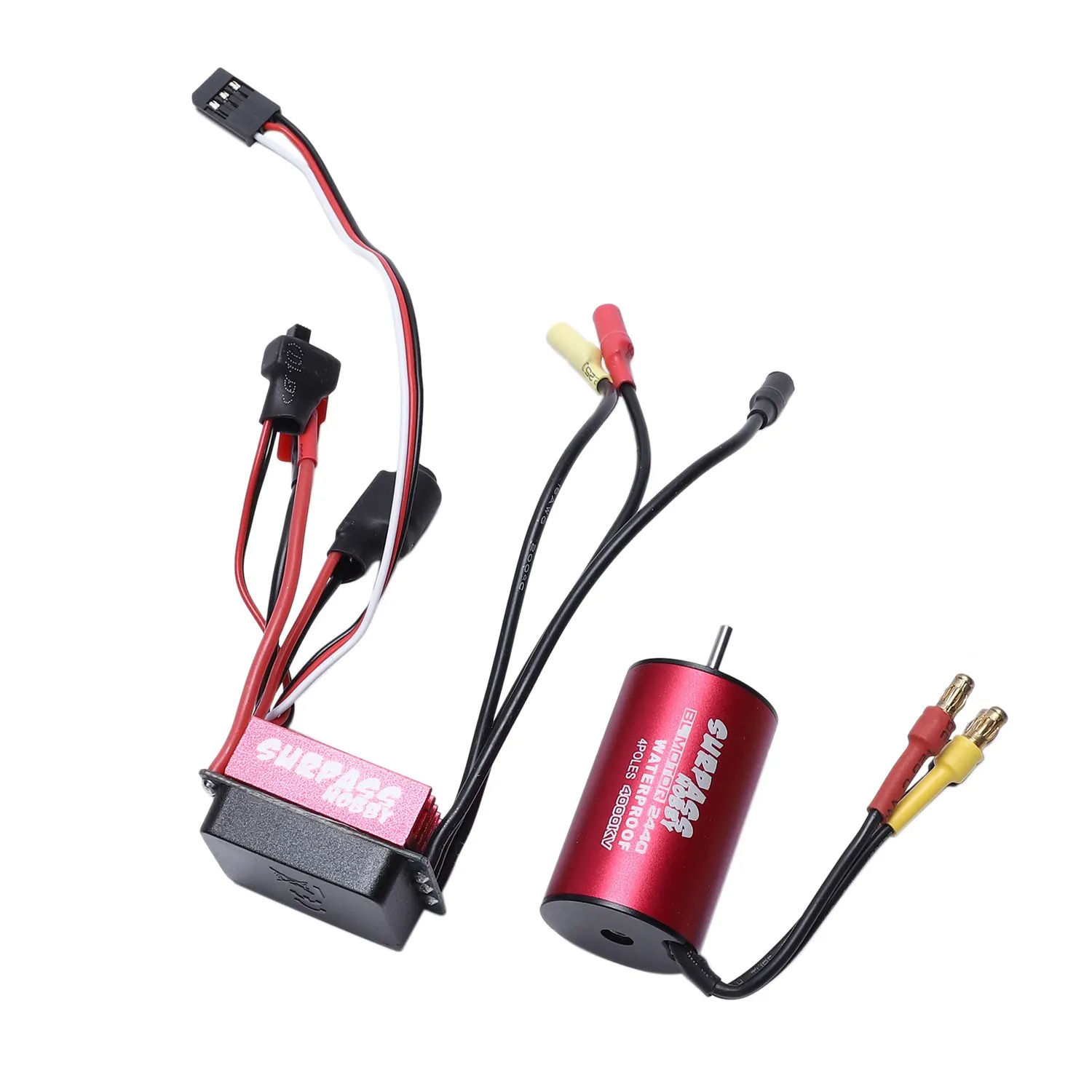 

SURPASS HOBBY 2440 4000Kv 4P Sensorless Brushless Motor And 35A Brushless Esc Electric Speed Controller For 1/16 1/18 Rc Car T