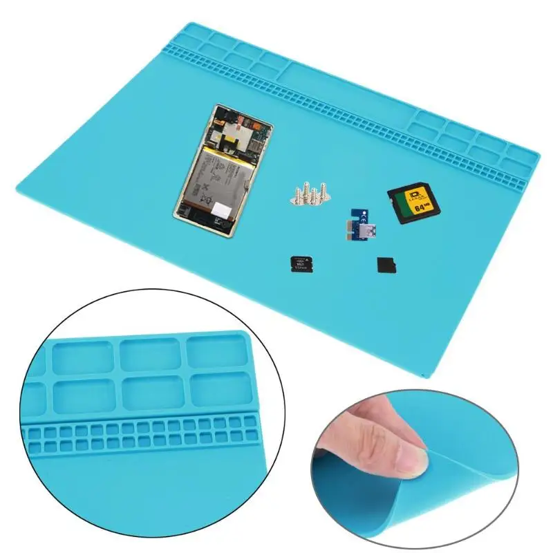 Heat-resistant BGA Soldering Station Soldering Pad Silicone Heat Gun Insulation Pad Repair Tools Maintenance Platform Desk Mat