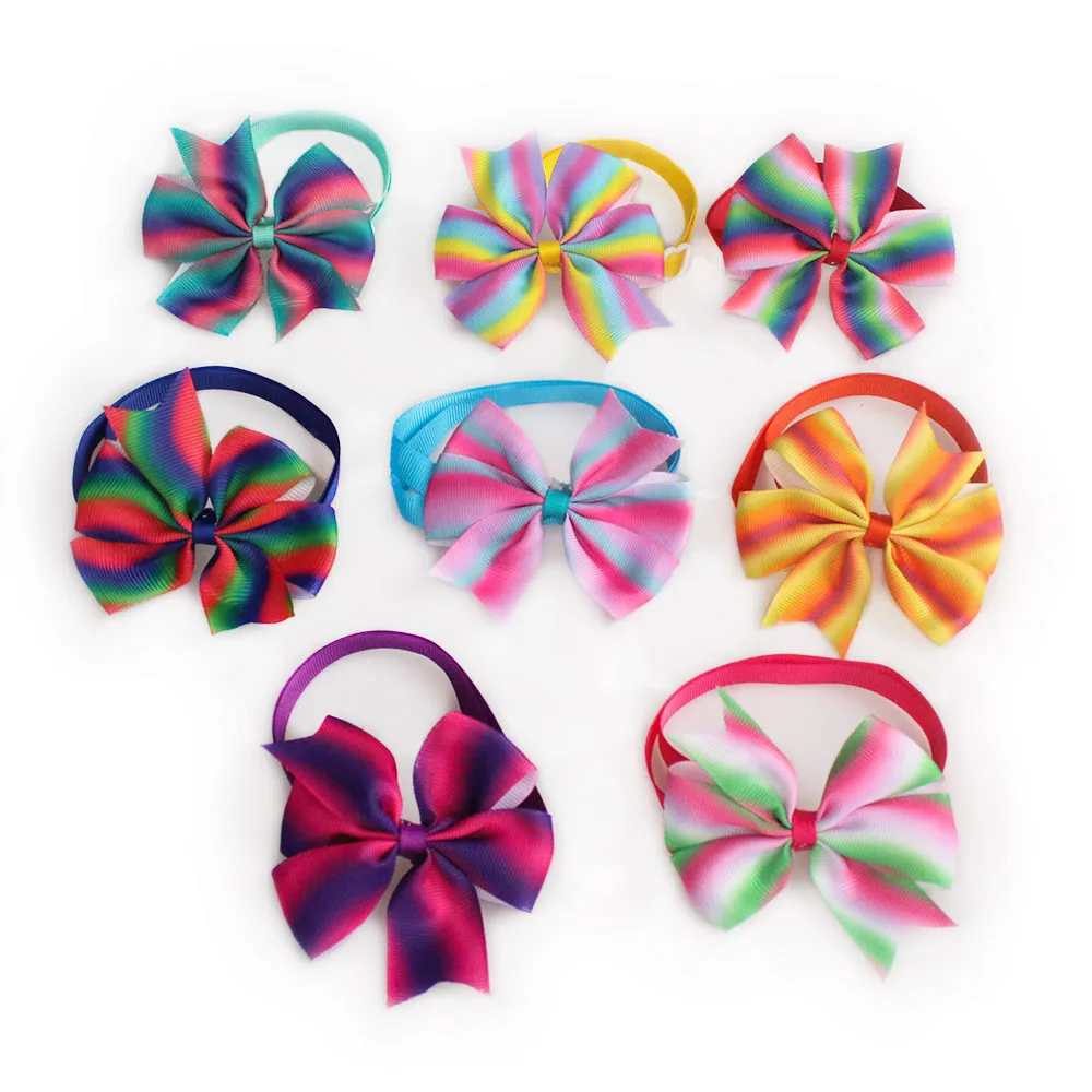 

50 Pcs Handmade Pet Cat Dog Bow Tie Multicolor Ribbon Dog Tie 6031083 Pet Accessories Supplies Wholesale
