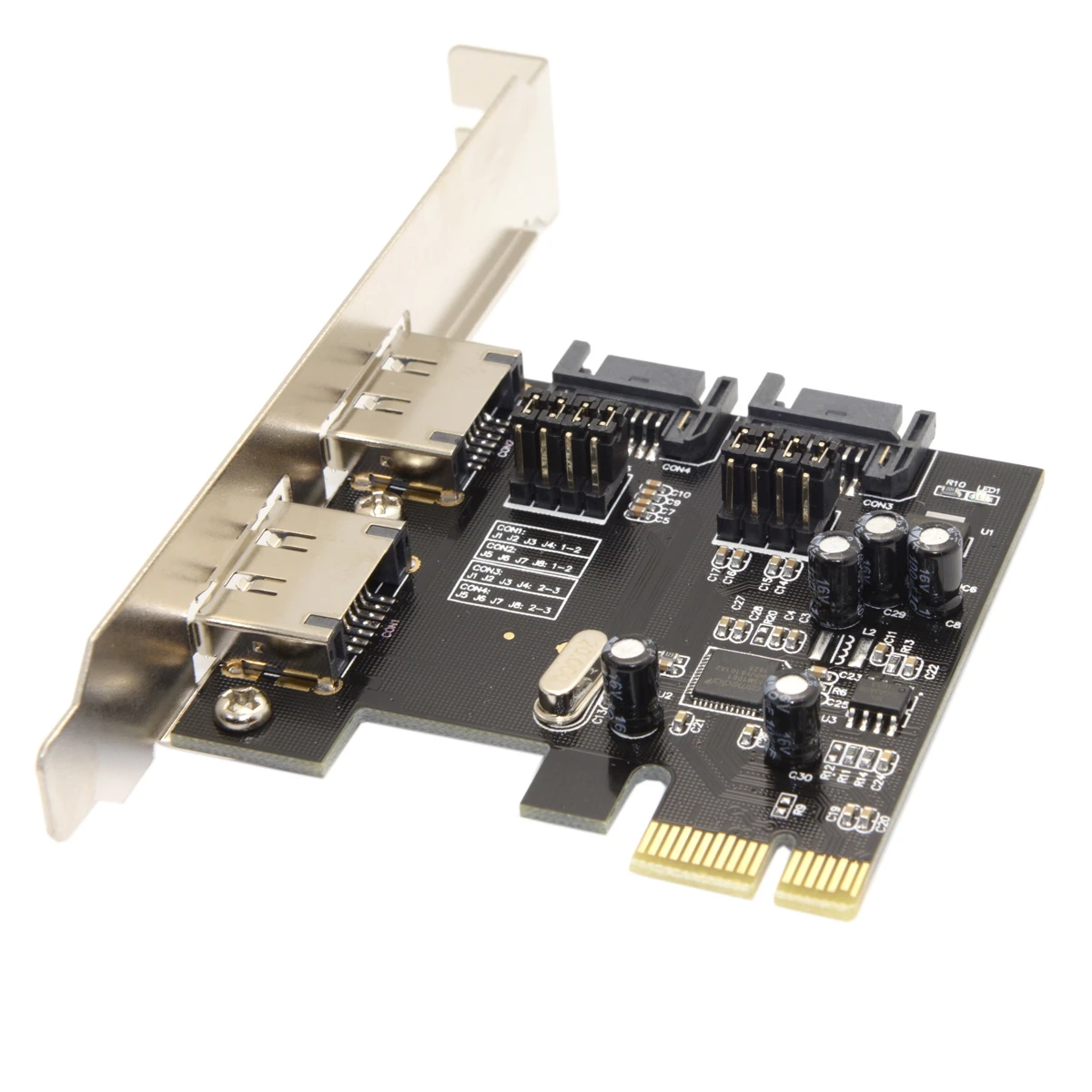 Jimier PCI E на 4 порта SATA 3 0 ESATA PCIE SATA3 6 Гбит/с карта расширения адаптер