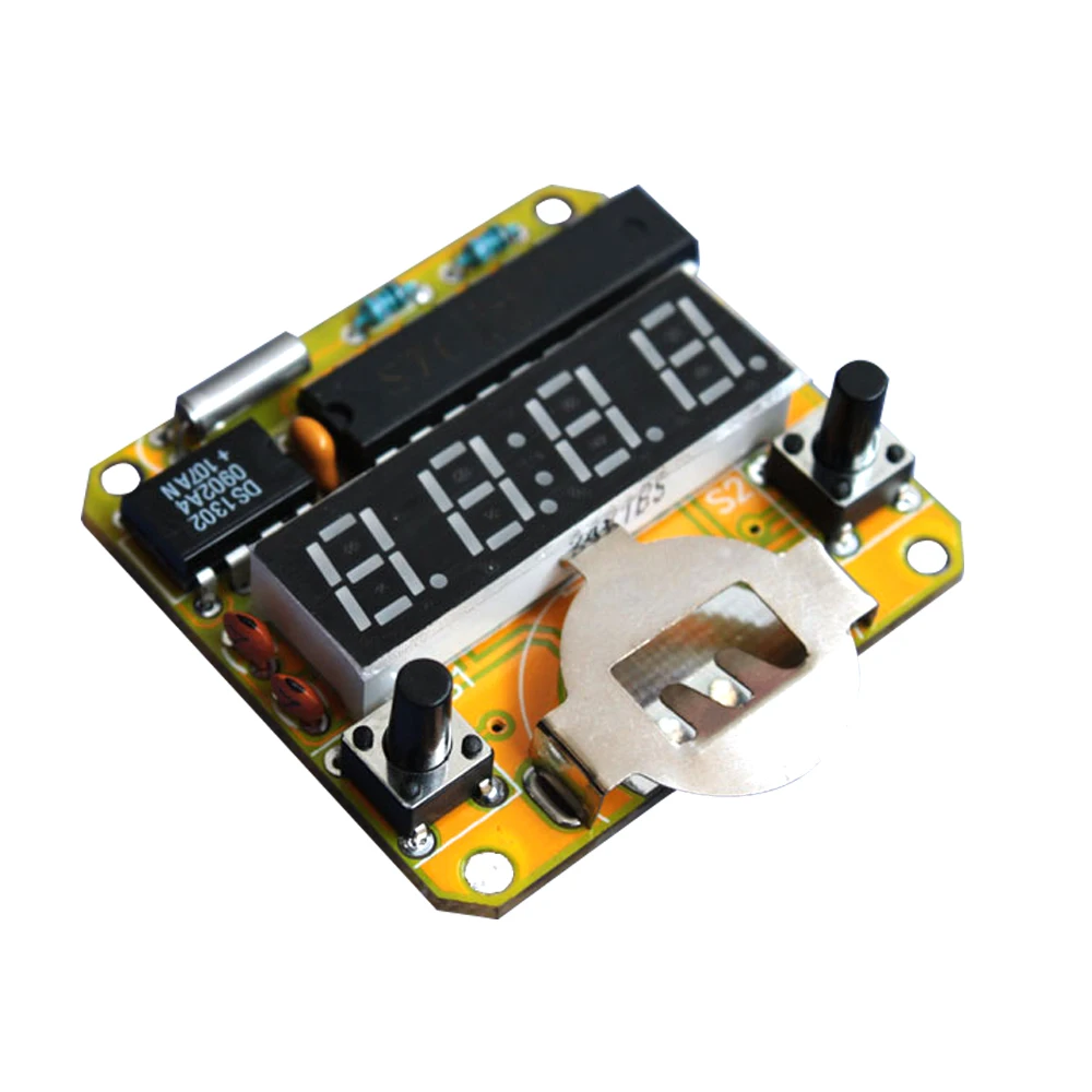 Single-chip Red LED Display Watch Kit Clock DIY Set Electronic Clock Module Electronic Digital Watch Components Green Watchband