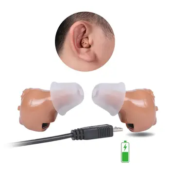 Invisible CIC Hearing Aid Rechargeable mini Hearing Aids for the elderly Wireless Ear Aids Hearing Loss Device Drop Shipping performance of ric hearing aids in sloping sn hearing loss