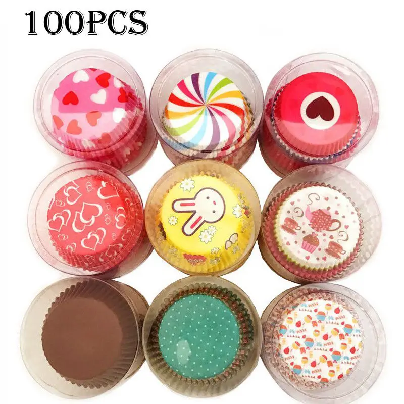 NEW 100PCS Muffins Paper Cupcake Wrappers Baking Cups Cases Muffin Boxes Cake Cup Decorating Tools Kitchen DIY | Дом и сад
