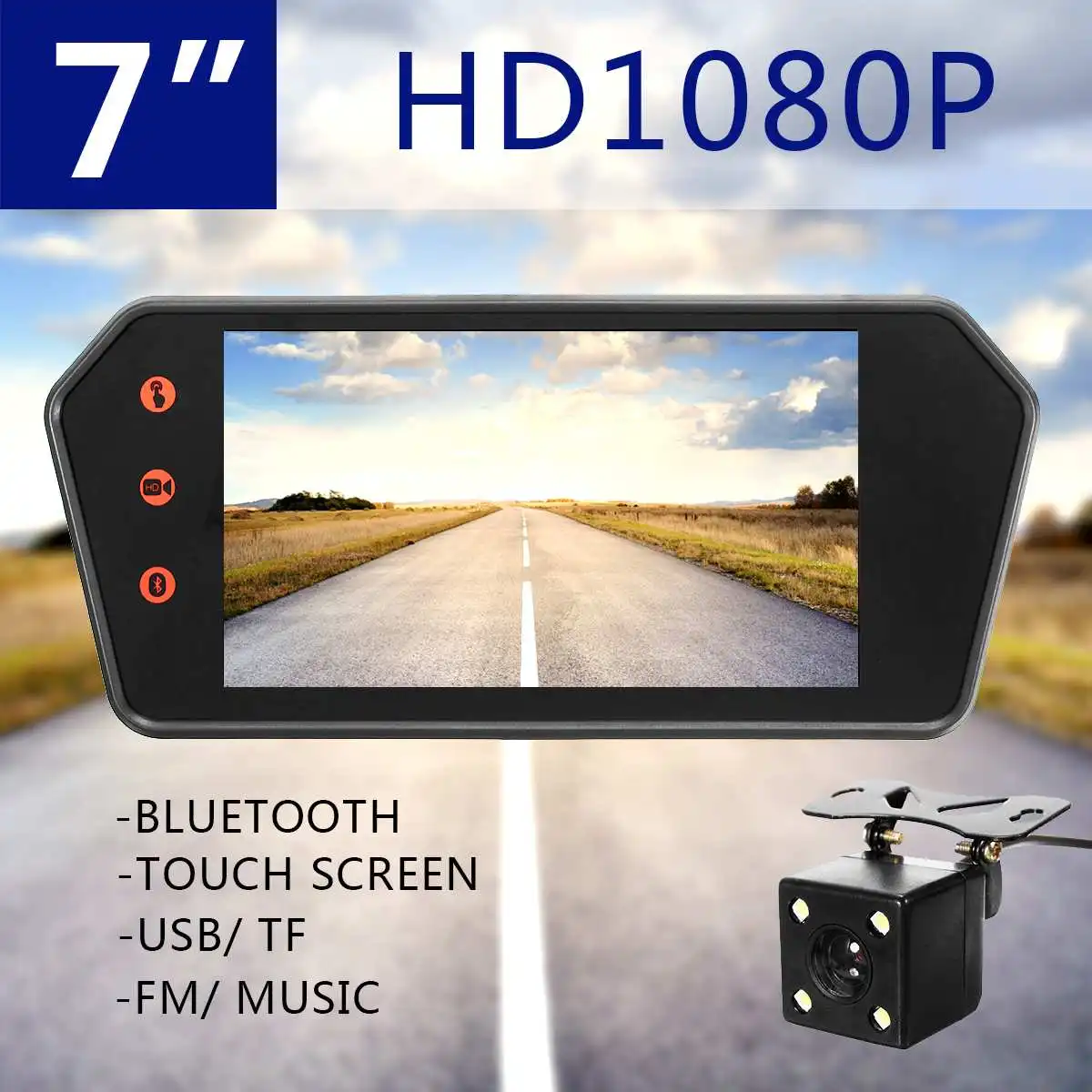 

7 Inch LCD T ouch Screen bluetooth Car MP5 Player HD Car Rear View Parking Monitor Auto Vehicle Backup Reversing Camera
